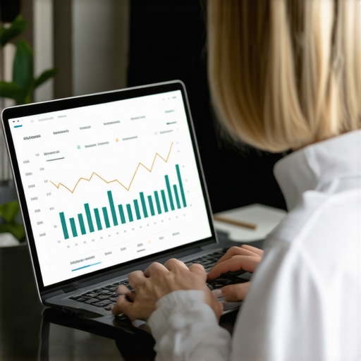 Individual analyzing mortgage data on a laptop during home planning