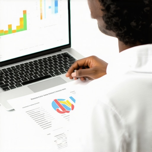 Person analyzing mortgage rate charts on a laptop for long-term financial planning.