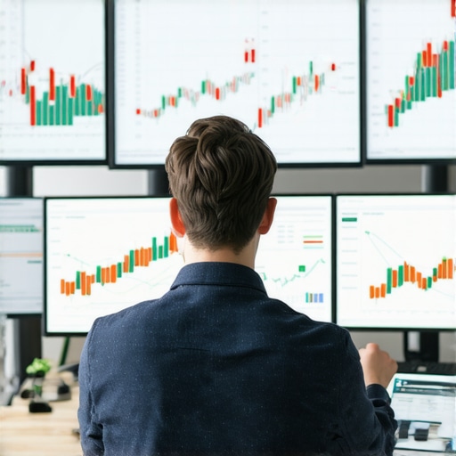 Financial professional analyzing charts on mortgage rates and market trends