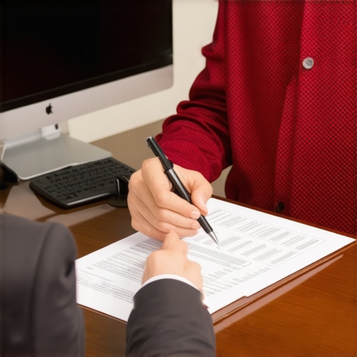 Homebuyer discussing mortgage options with broker in Tennessee office.