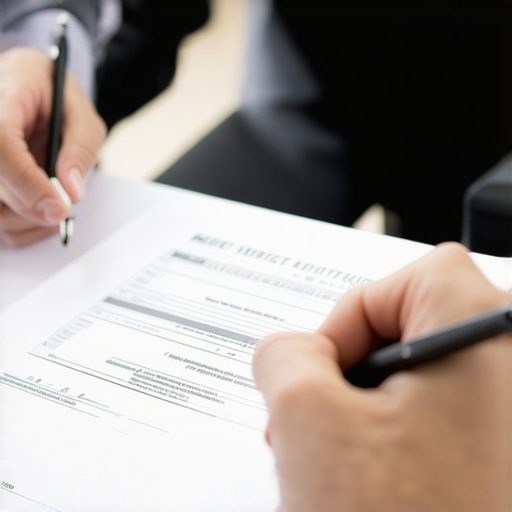 Homebuyer Reviewing Mortgage Documents in Nashville A person reviewing mortgage paperwork with a real estate professional in Nashville, Tennessee.