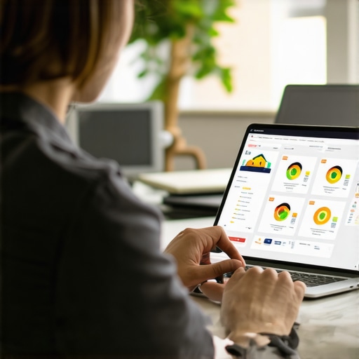 Homeowner Managing Mortgage Strategy A person analyzing mortgage interest graphs on a laptop in a home office.