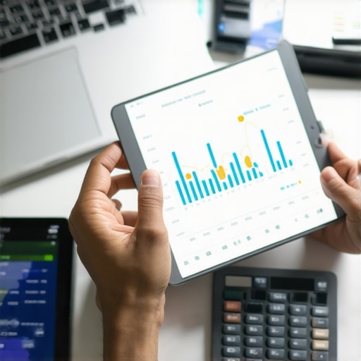 Person managing mortgage finances with digital tools and applications