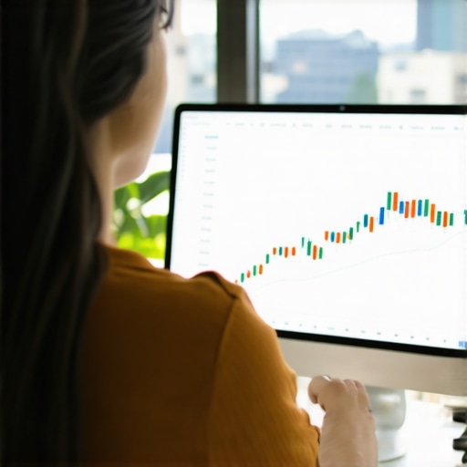 Person reviewing mortgage rate charts with Nashville skyline in background