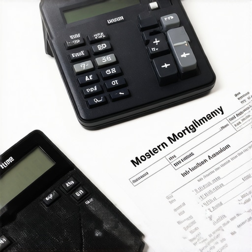 A person reviewing mortgage documents and calculator for home loan planning