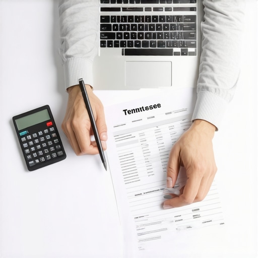 Person analyzing mortgage offers on a laptop with documents and calculator