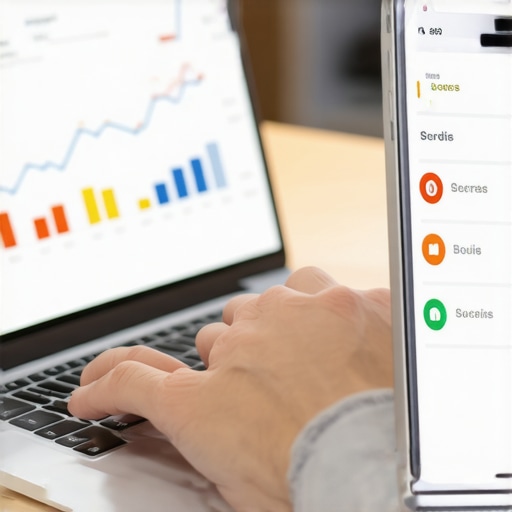 Person monitoring mortgage rates and credit scores using digital devices