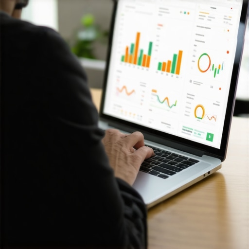 Person analyzing mortgage rates using a laptop with financial data on screen