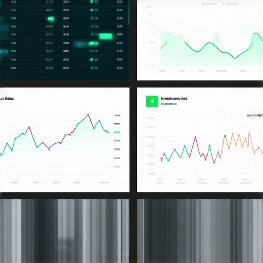 A professional showing a digital dashboard with mortgage rate graphs and analytics
