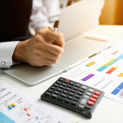 Person comparing mortgage rates online with financial documents.