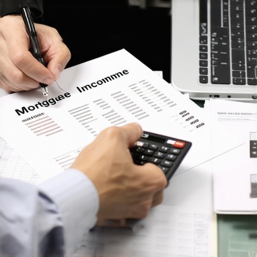 Preparing Income Documents for Mortgage Applications Person organizing financial paperwork for mortgage approval.