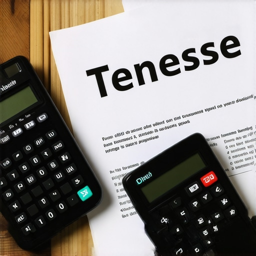 Tennessee Home Mortgage Planning Home with mortgage paperwork and calculator on table in Tennessee