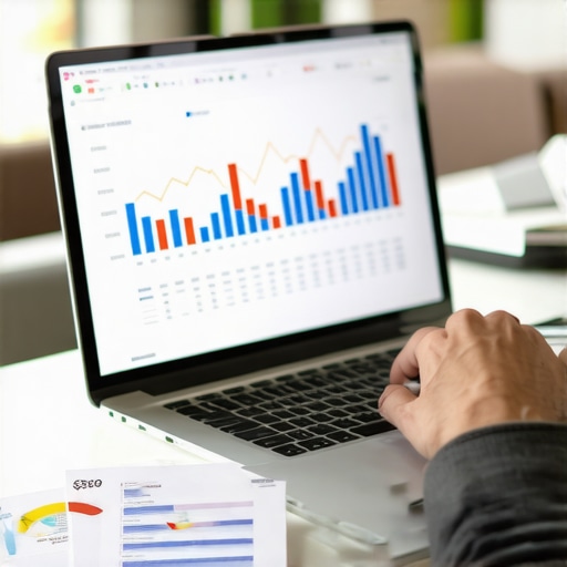 Person analyzing mortgage graphs on a laptop