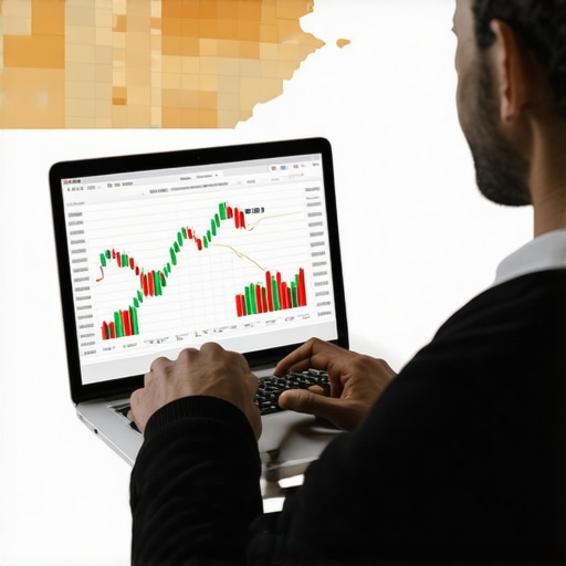 Person reviewing mortgage rate charts on laptop with Tennessee map background