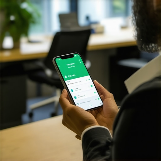 Person applying for mortgage via mobile app on smartphone