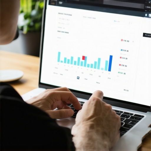 Mortgage Comparison Shopping Individual analyzing mortgage options on a laptop with financial charts.