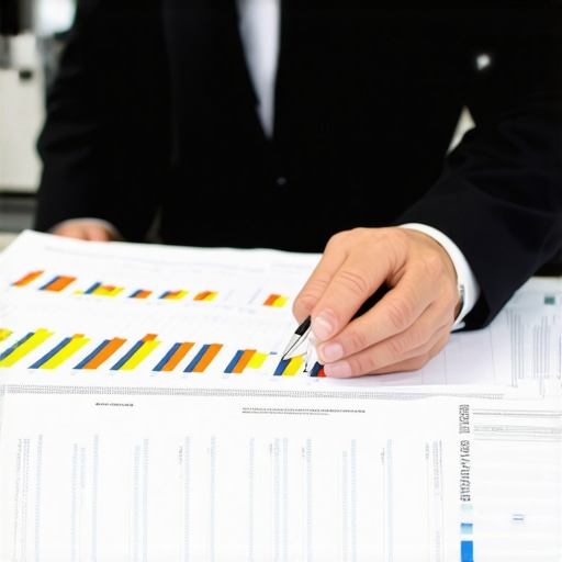 Mortgage broker advising client with Tennessee skyline in background.
