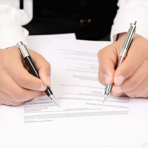 Homebuyer reviewing mortgage rate documents with a lender in an office.