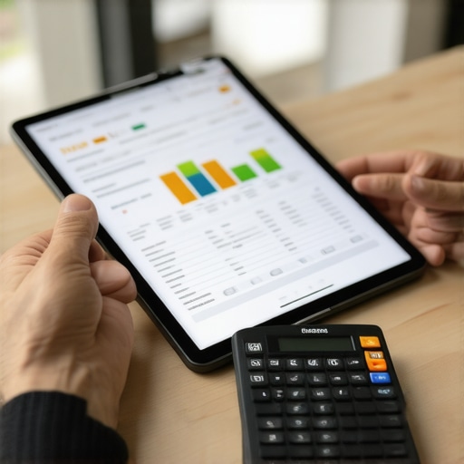 Mortgage Rate Comparison Person analyzing mortgage options on a tablet