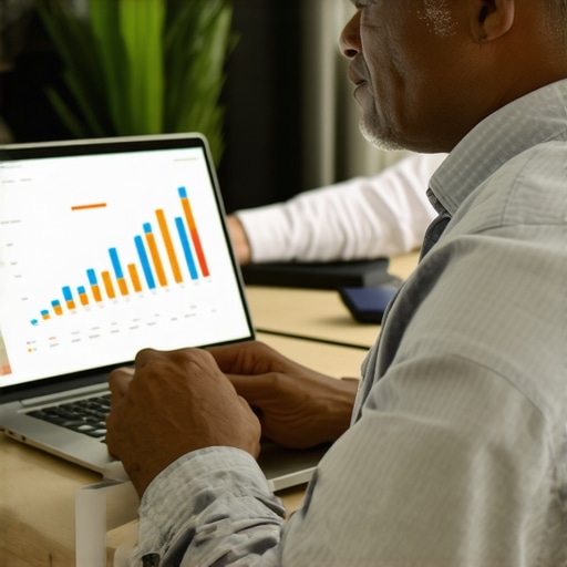 Person analyzing mortgage rates on a laptop with charts and graphs.