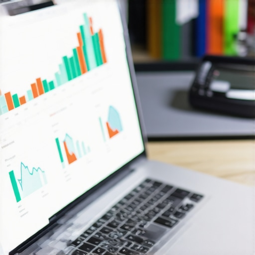 Mortgage documents and financial charts on a laptop screen
